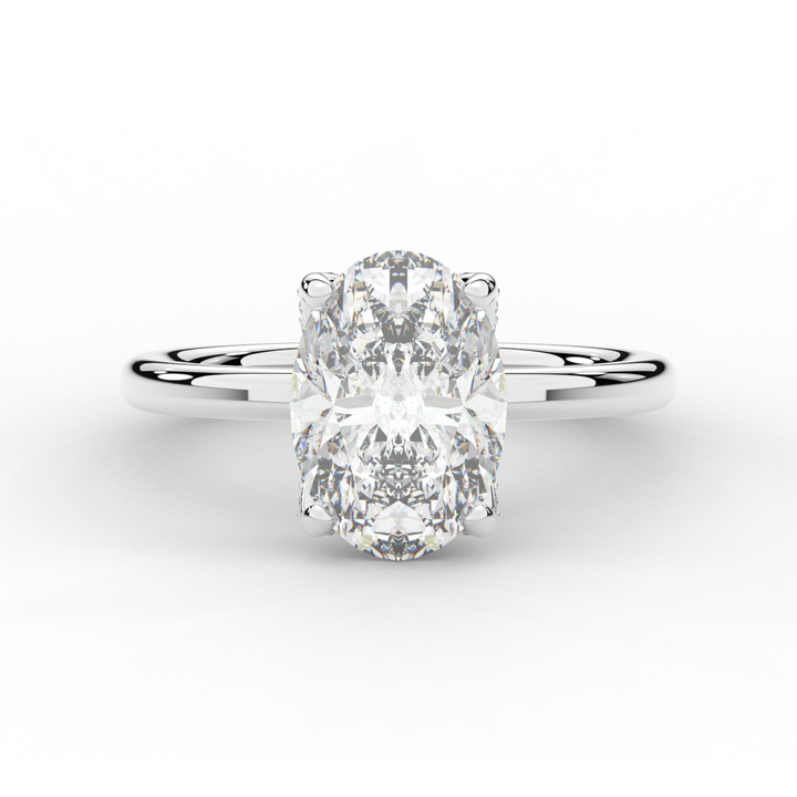 3.10CT.TW OVAL LAB DIAMOND ENGAGEMENT RING - Nazarelle