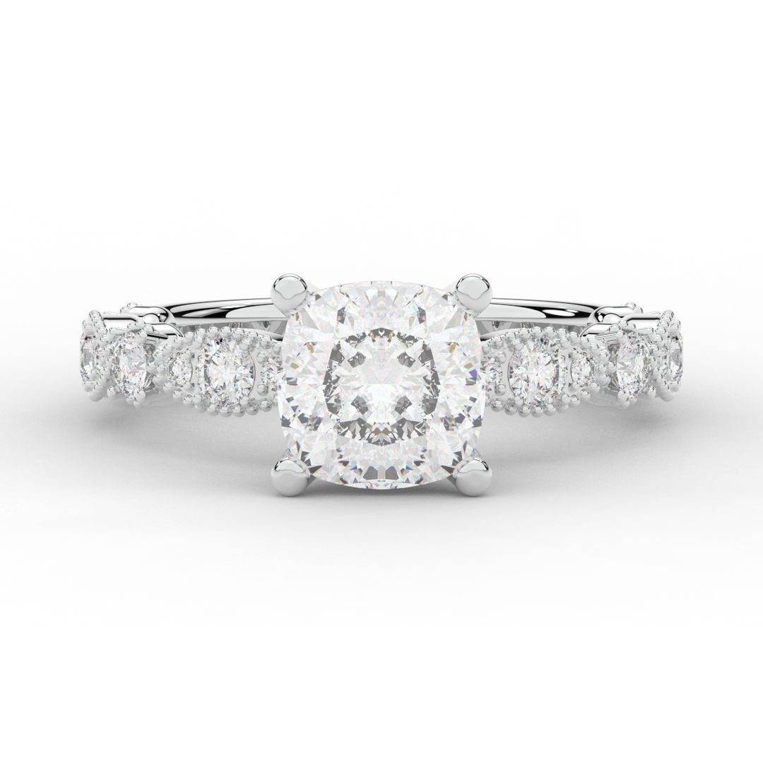 2.50CT.TW CUSHION LAB DIAMOND SOLITAIRE ENGAGEMENT RING - Nazarelle