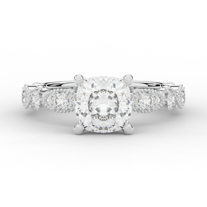 2.50CT.TW CUSHION LAB DIAMOND SOLITAIRE ENGAGEMENT RING - Nazarelle