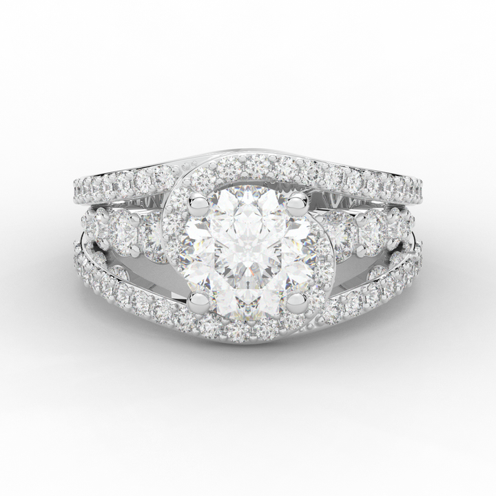 3.30CT.TW ROUND LAB DIAMOND ENGAGEMENT RING - Nazarelle