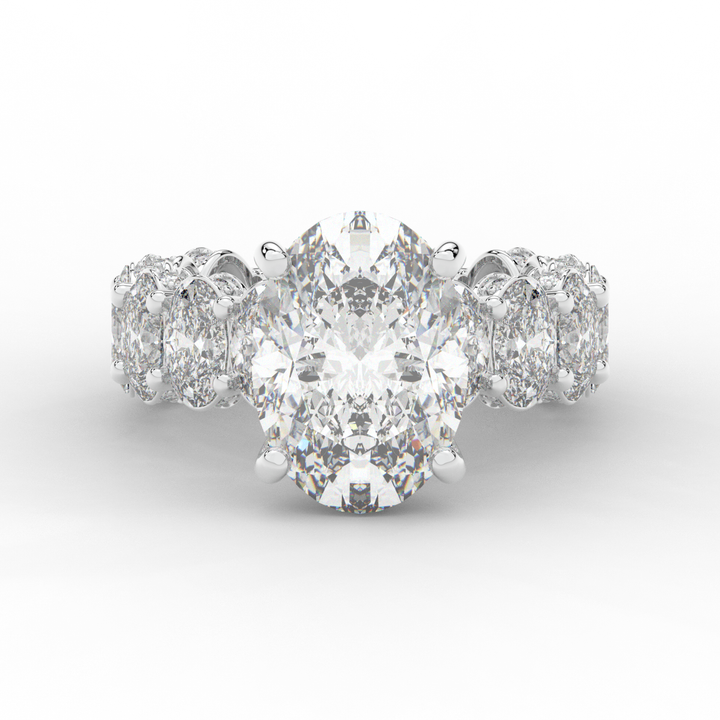 10.90CT.TW OVAL LAB DIAMOND SOLITAIRE ENGAGEMENT RING - Nazarelle