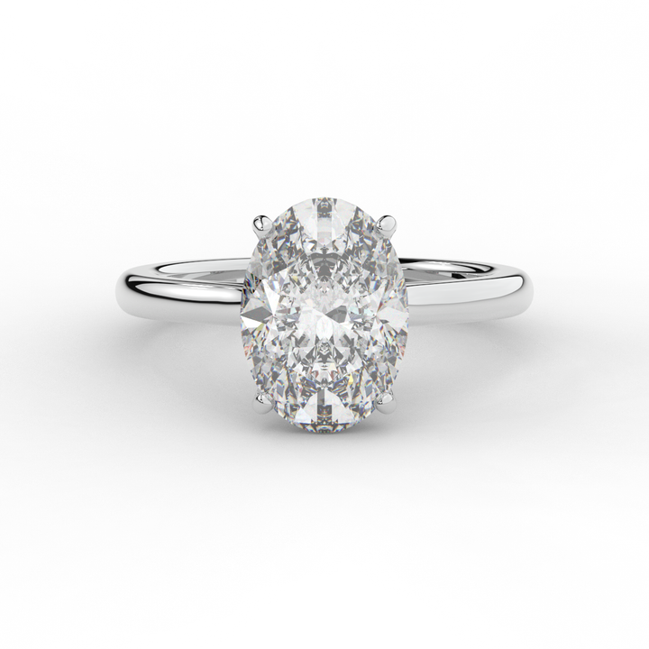 2.05CT.TW OVAL LAB DIAMOND UNDERHALO ENGAGEMENT RING - Nazarelle