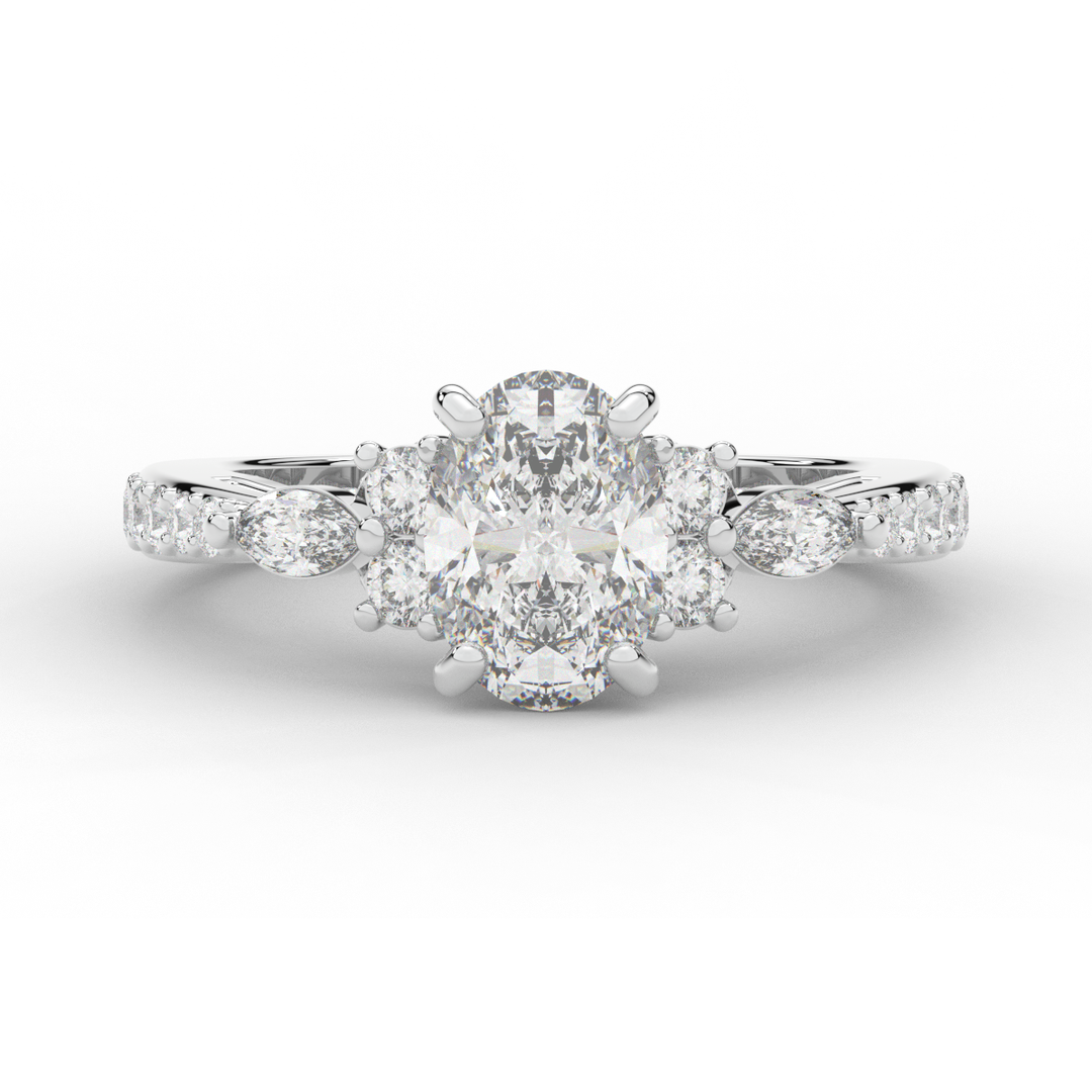 1.35CT.TW OVAL LAB DIAMOND ENGAGEMENT RING - Nazarelle