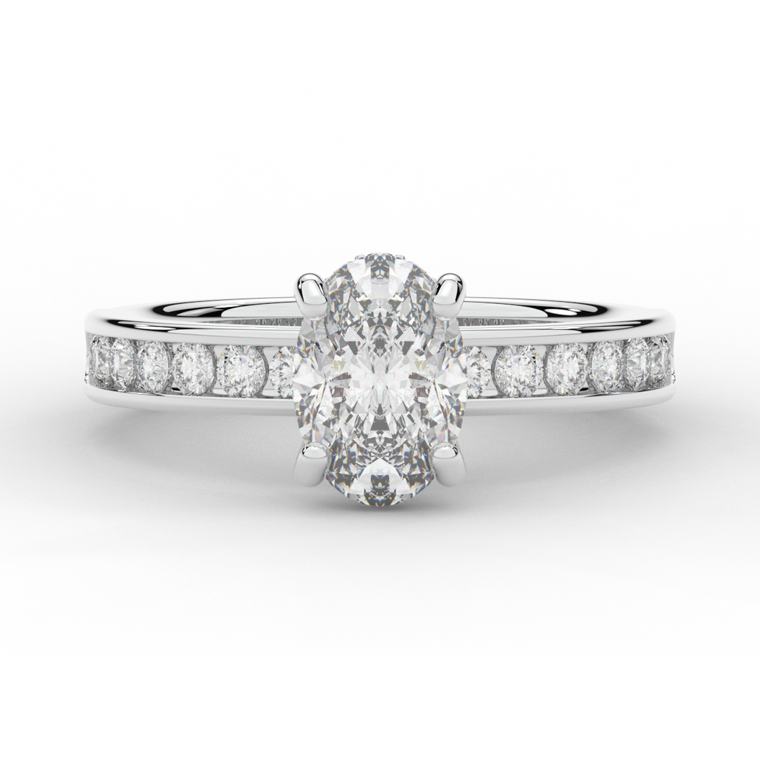 1.95CT.TW OVAL LAB DIAMOND UNDERHALO ENGAGEMENT RING - Nazarelle