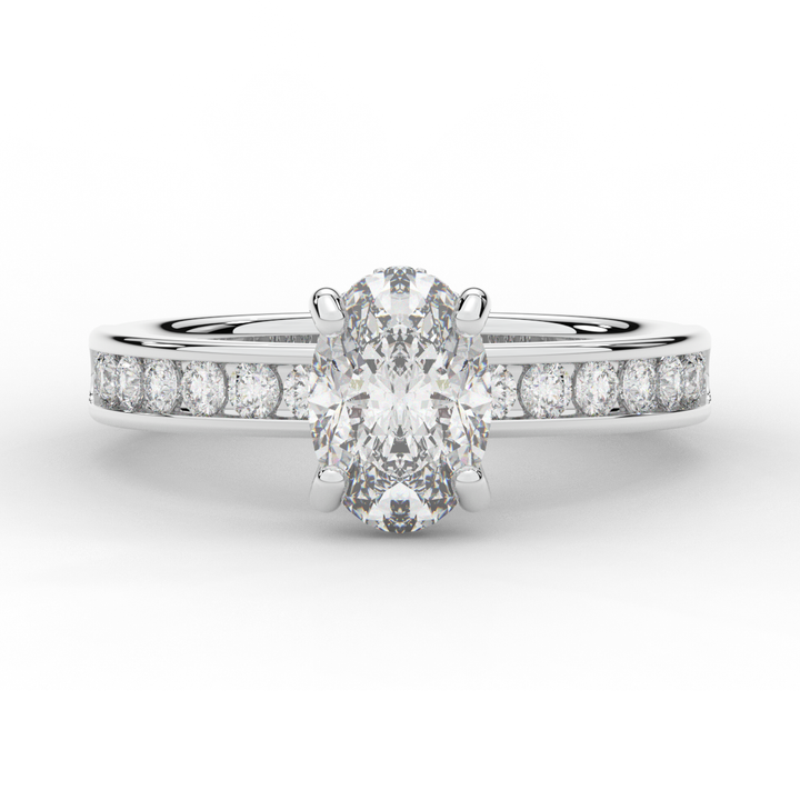 1.95CT.TW OVAL LAB DIAMOND UNDERHALO ENGAGEMENT RING - Nazarelle