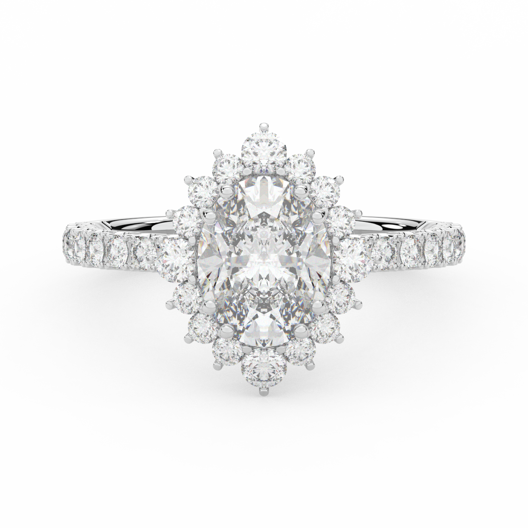 2.80CT.TW OVAL LAB DIAMOND HALO ENGAGEMENT RING - Nazarelle