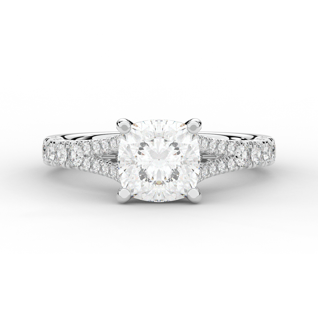 2.45CT.TW CUSHION LAB DIAMOND ENGAGEMENT RING - Nazarelle