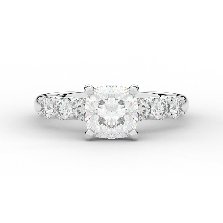 2.60CT.TW CUSHION LAB DIAMOND SOLITAIRE ENGAGEMENT RING - Nazarelle