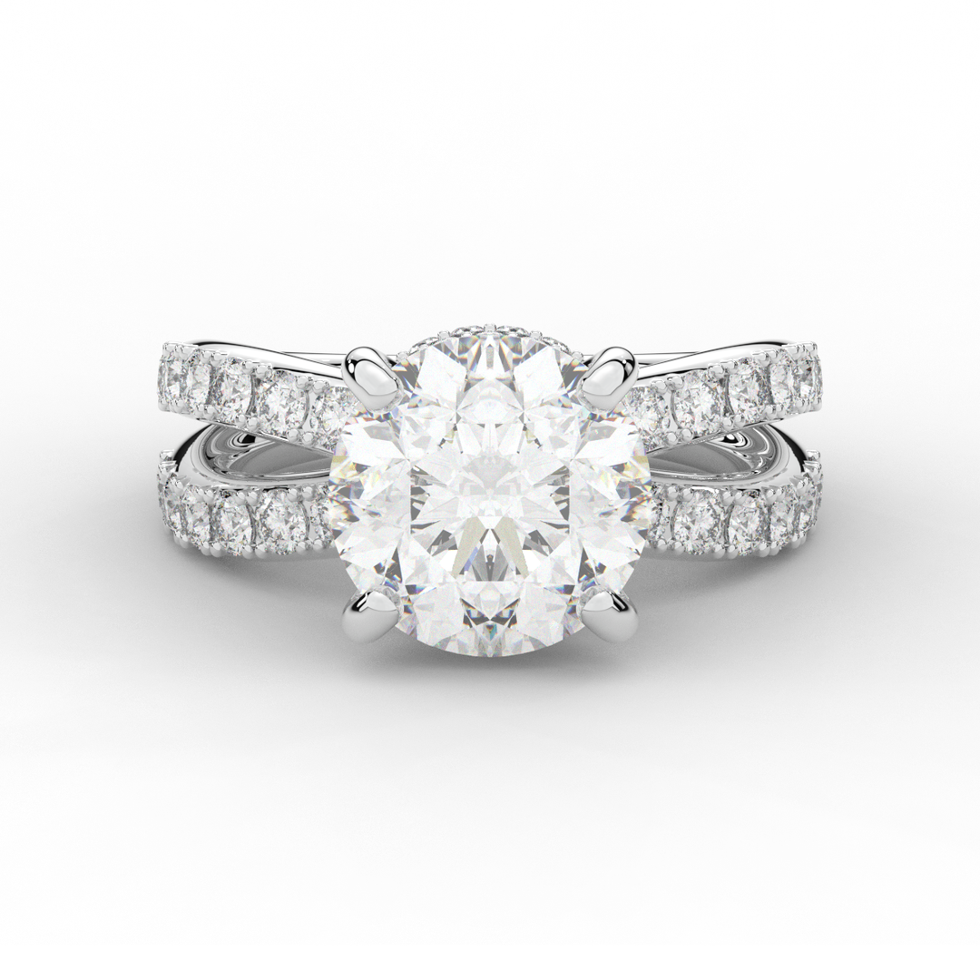 6.25CT.TW ROUND LAB DIAMOND ENGAGEMENT RING - Nazarelle