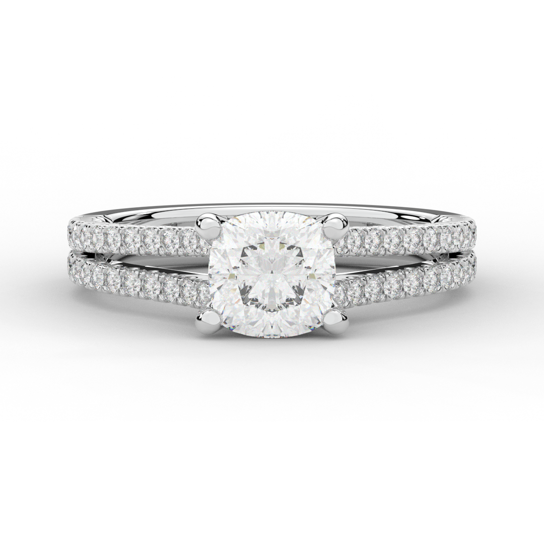 1.90CT.TW CUSHION LAB DIAMOND SOLITAIRE ENGAGEMENT RING - Nazarelle
