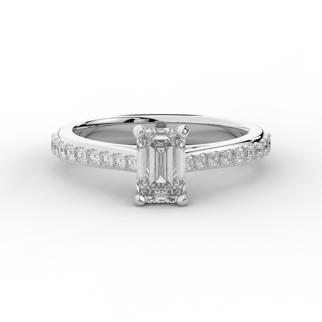 1.25CT.TW EMERALD CUT LAB DIAMOND SOLITAIRE ENGAGEMENT RING - Nazarelle