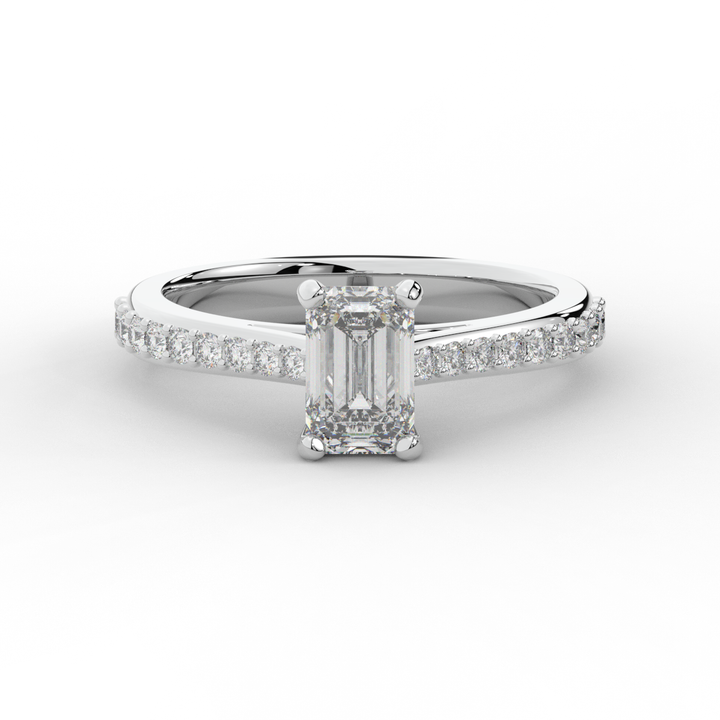 1.25CT.TW EMERALD CUT LAB DIAMOND SOLITAIRE ENGAGEMENT RING - Nazarelle