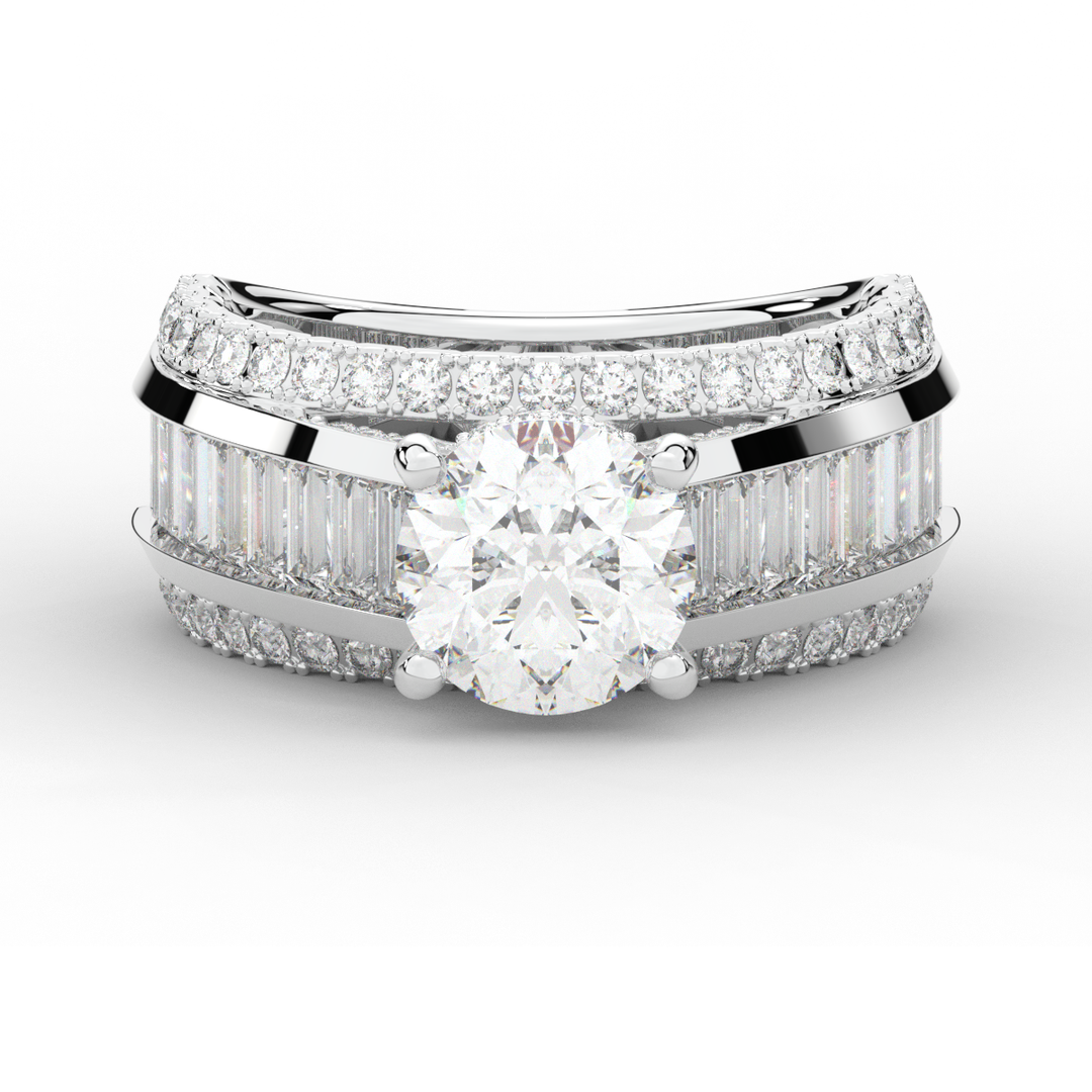 3.15CT.TW ROUND LAB DIAMOND ENGAGEMENT RING - Nazarelle