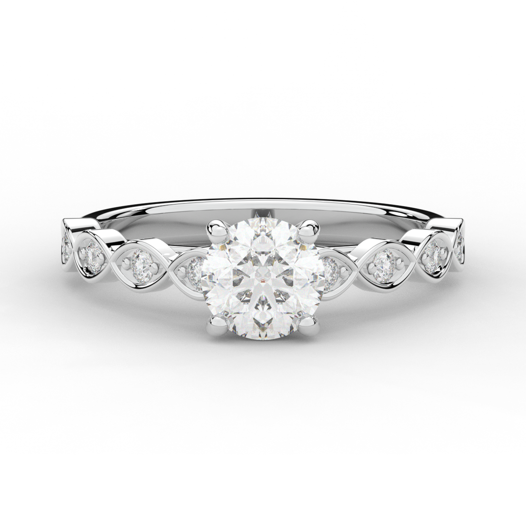 1.15CT.TW ROUND LAB DIAMOND SOLITAIRE ENGAGEMENT RING - Nazarelle