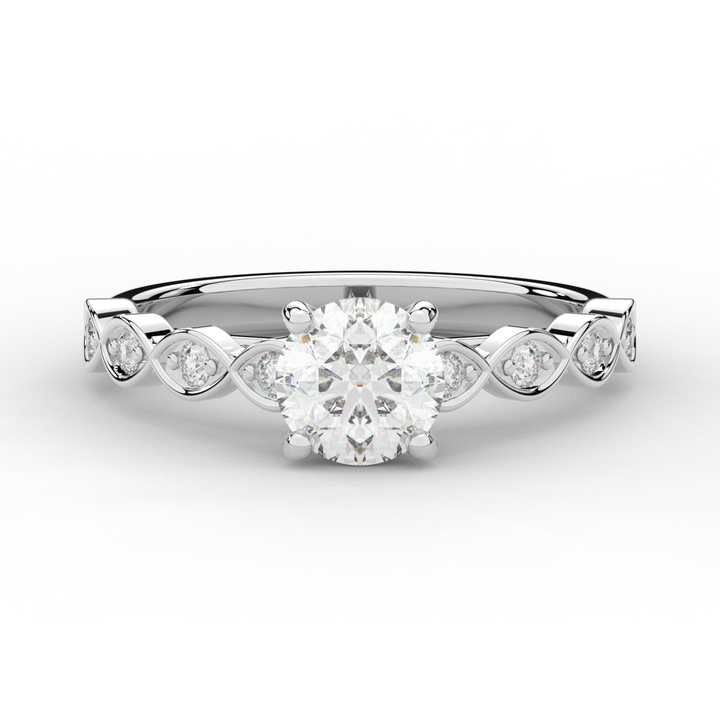 1.15CT.TW ROUND LAB DIAMOND SOLITAIRE ENGAGEMENT RING - Nazarelle