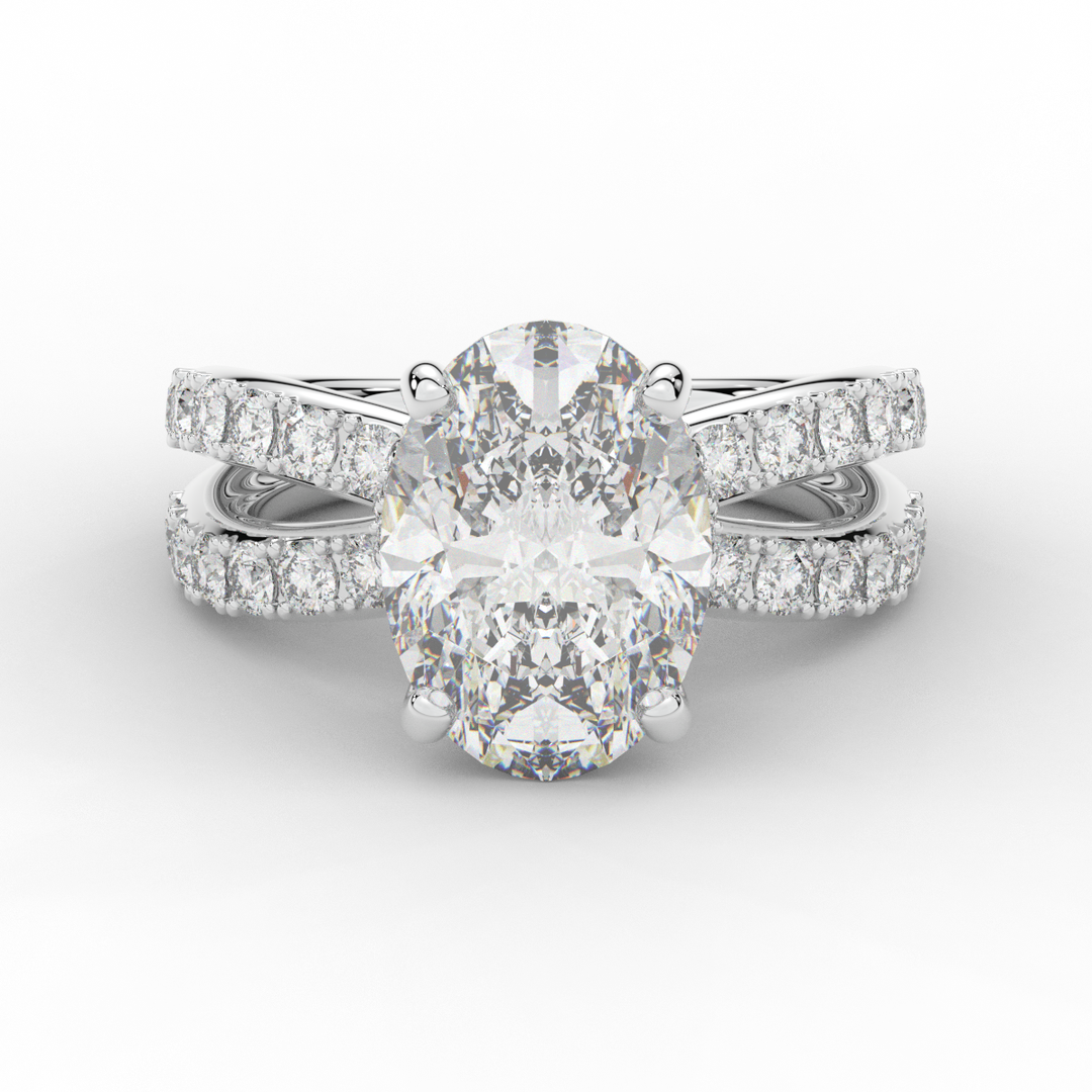 6.25CT.TW OVAL LAB DIAMOND ENGAGEMENT RING