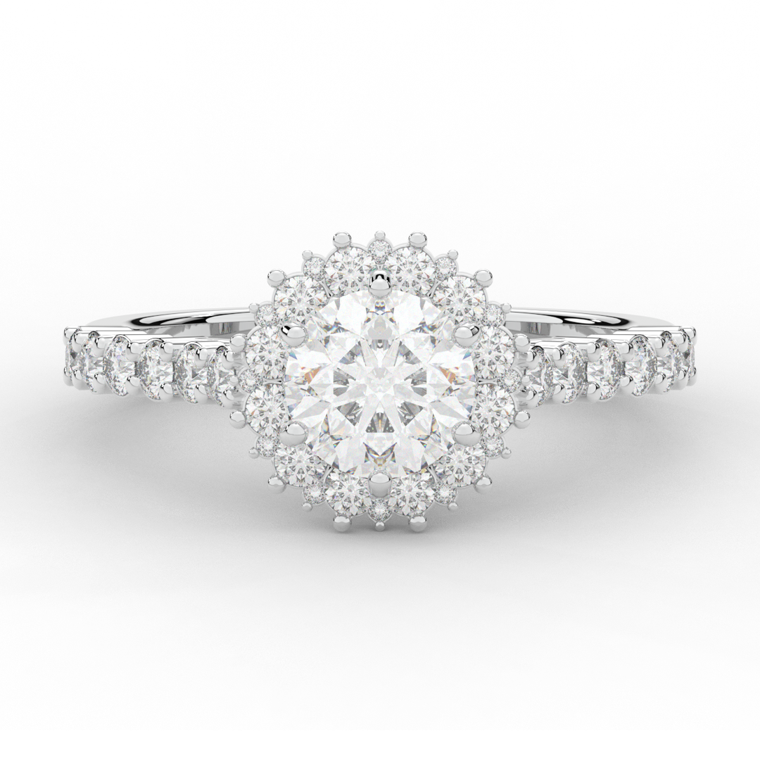 1.60CT.TW ROUND LAB DIAMOND HALO ENGAGEMENT RING - Nazarelle