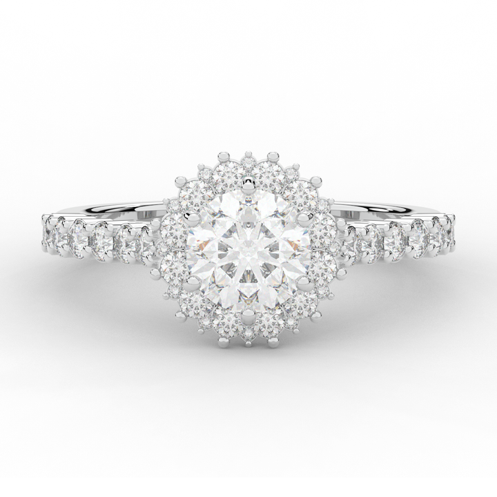 1.60CT.TW ROUND LAB DIAMOND HALO ENGAGEMENT RING - Nazarelle