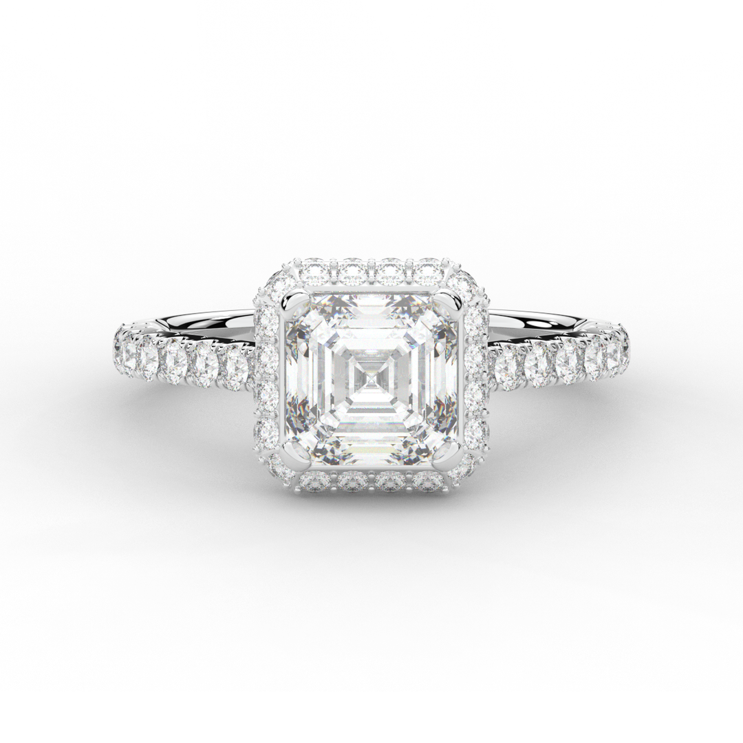 2.75CT.TW ASSCHER LAB DIAMOND HALO ENGAGEMENT RING - Nazarelle