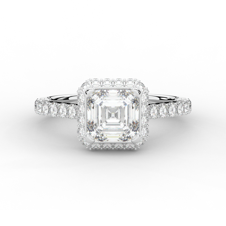 2.75CT.TW ASSCHER LAB DIAMOND HALO ENGAGEMENT RING - Nazarelle