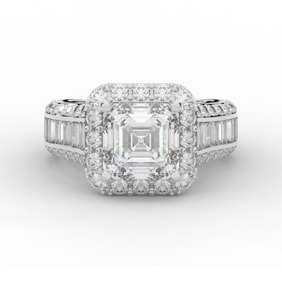 6.10CT.TW ASCHER LAB DIAMOND HALO ENGAGEMENT RING - Nazarelle
