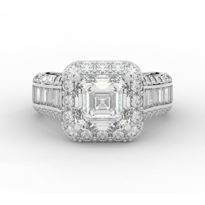 6.10CT.TW ASCHER LAB DIAMOND HALO ENGAGEMENT RING - Nazarelle