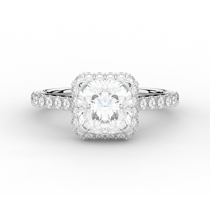 2.75CT.TW CUSHION LAB DIAMOND HALO ENGAGEMENT RING - Nazarelle
