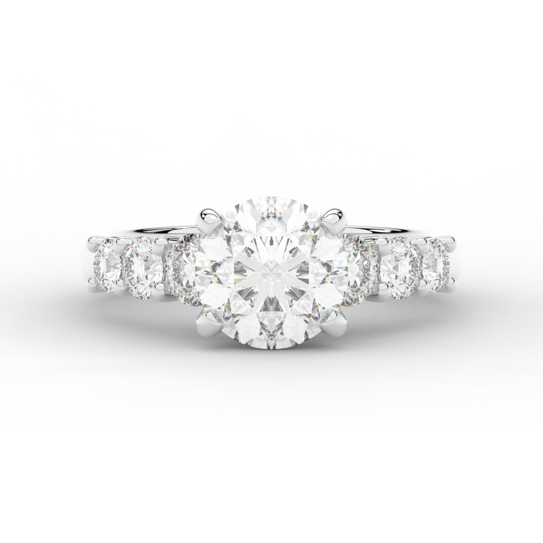 3.00CT.TW ROUND LAB DIAMOND  ENGAGEMENT RING - Nazarelle