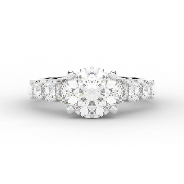 3.00CT.TW ROUND LAB DIAMOND  ENGAGEMENT RING - Nazarelle