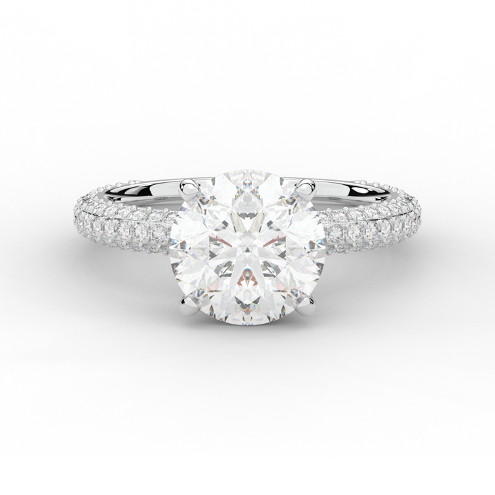3.60CT.TW ROUND LAB DIAMOND SOLITAIRE ENGAGEMENT RING - Nazarelle