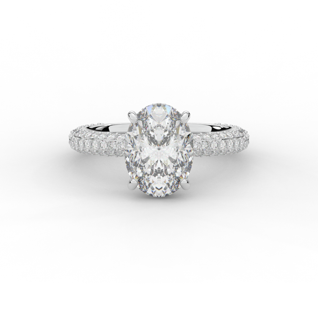 3.60CT.TW OVAL LAB DIAMOND SOLITAIRE ENGAGEMENT RING - Nazarelle