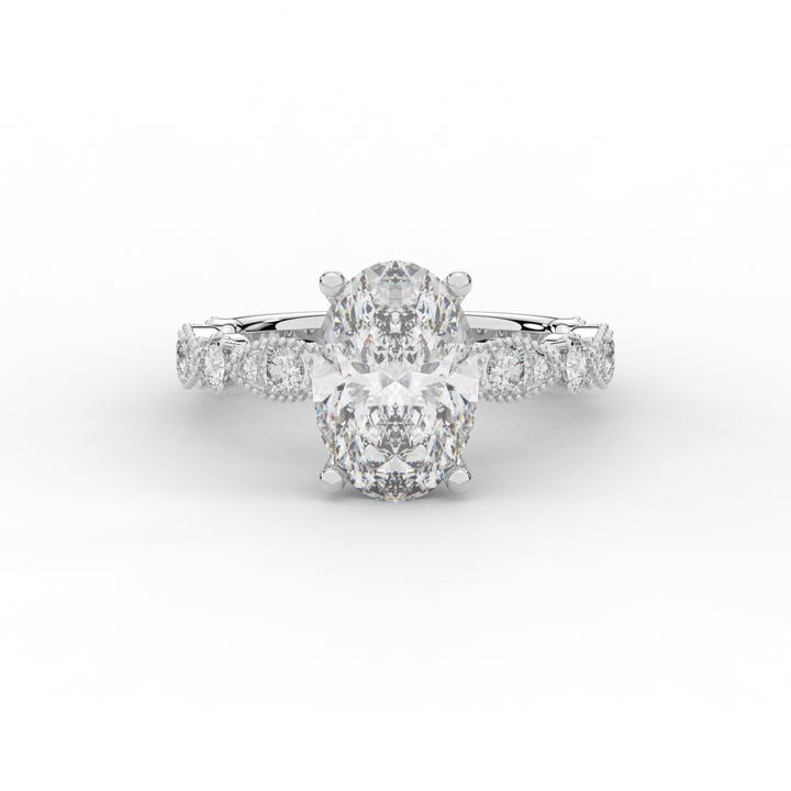 3.50CT.TW OVAL LAB DIAMOND SOLITAIRE ENGAGEMENT RING - Nazarelle