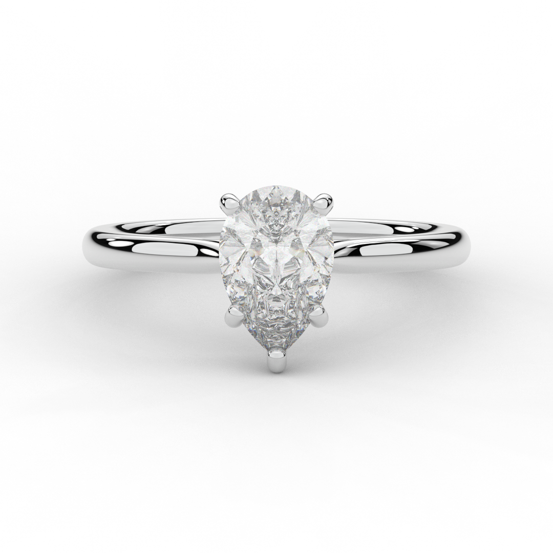 1.00CT PEAR LAB DIAMOND SOLITAIRE ENGAGEMENT RING - Nazarelle