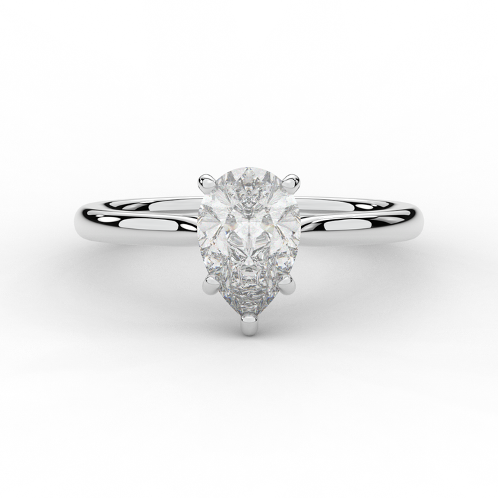 1.00CT PEAR LAB DIAMOND SOLITAIRE ENGAGEMENT RING - Nazarelle