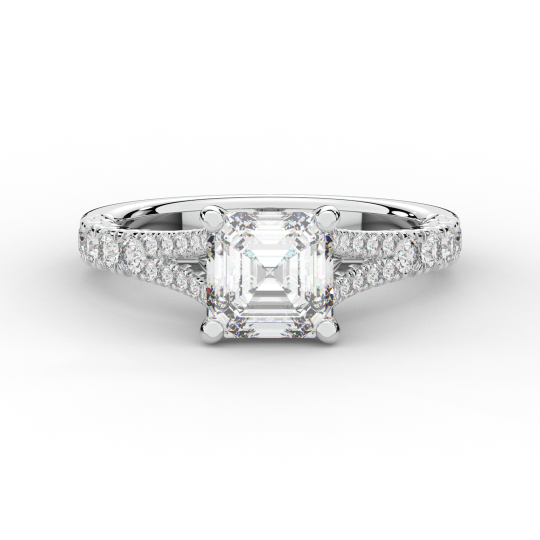 2.45CT.TW ASSCHER LAB DIAMOND ENGAGEMENT RING - Nazarelle