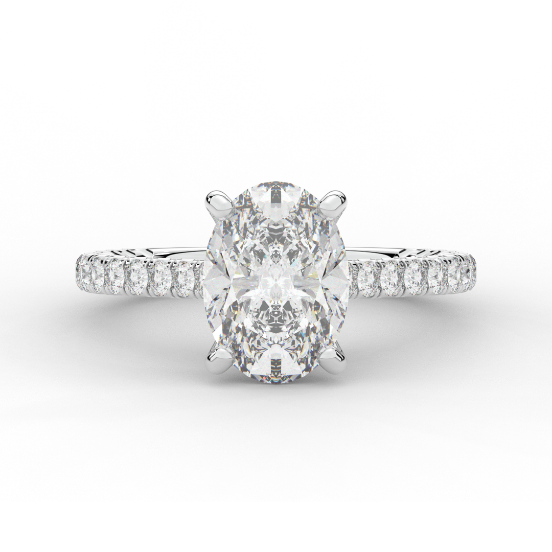 2.40CT.TW OVAL LAB DIAMOND ENGAGEMENT RING - Nazarelle