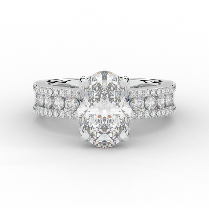 3.95CT.TW OVAL LAB DIAMOND SOLITAIRE ENGAGEMENT RING - Nazarelle