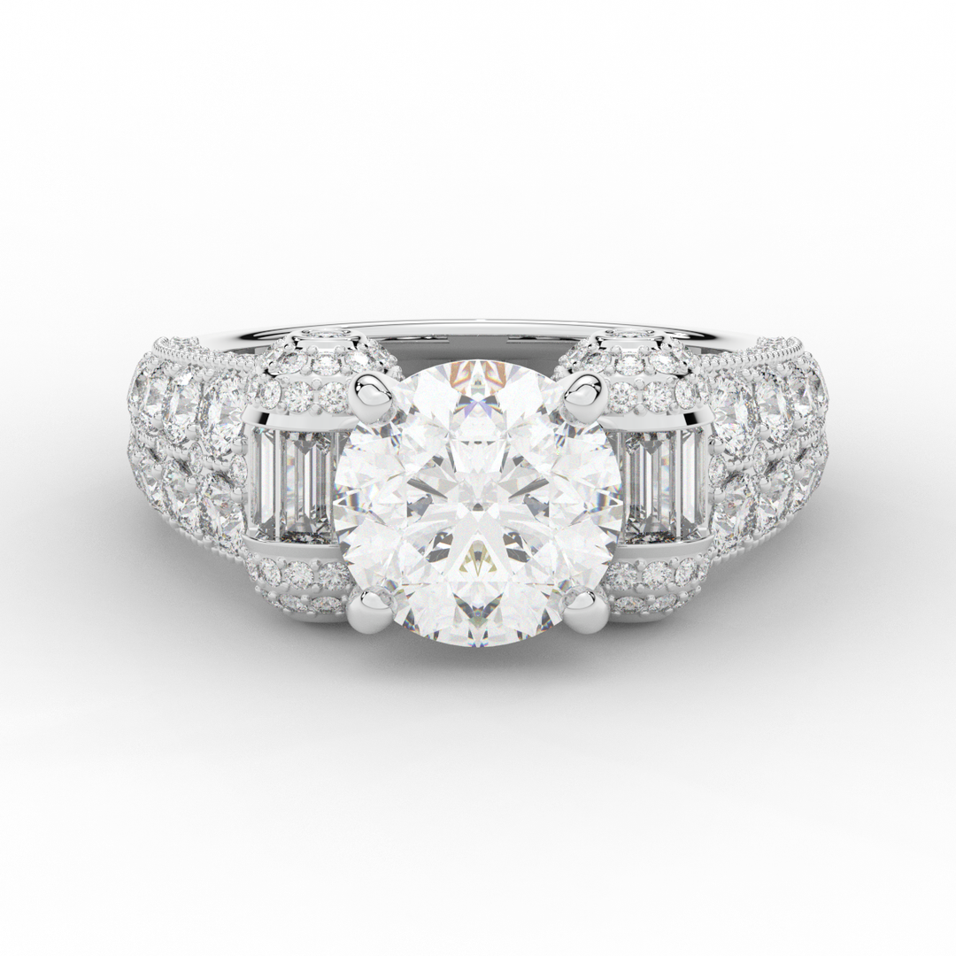 4.75CT.TW ROUND LAB DIAMOND ENGAGEMENT RING - Nazarelle