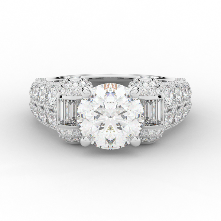 4.75CT.TW ROUND LAB DIAMOND ENGAGEMENT RING - Nazarelle