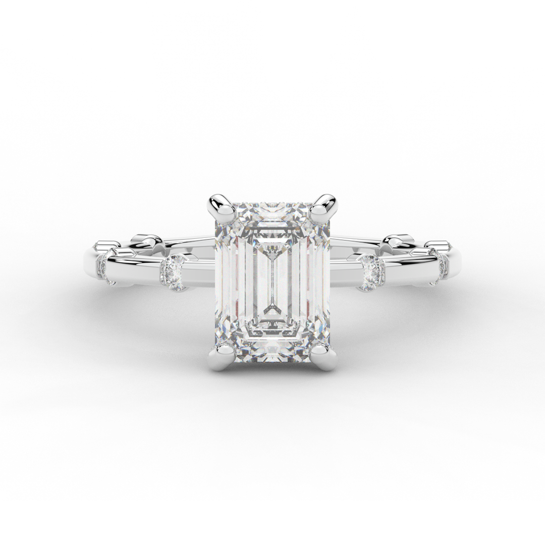 2.60CT.TW RADIANT LAB DIAMOND UNDERHALO SOLITAIRE ENGAGEMENT RING - Nazarelle