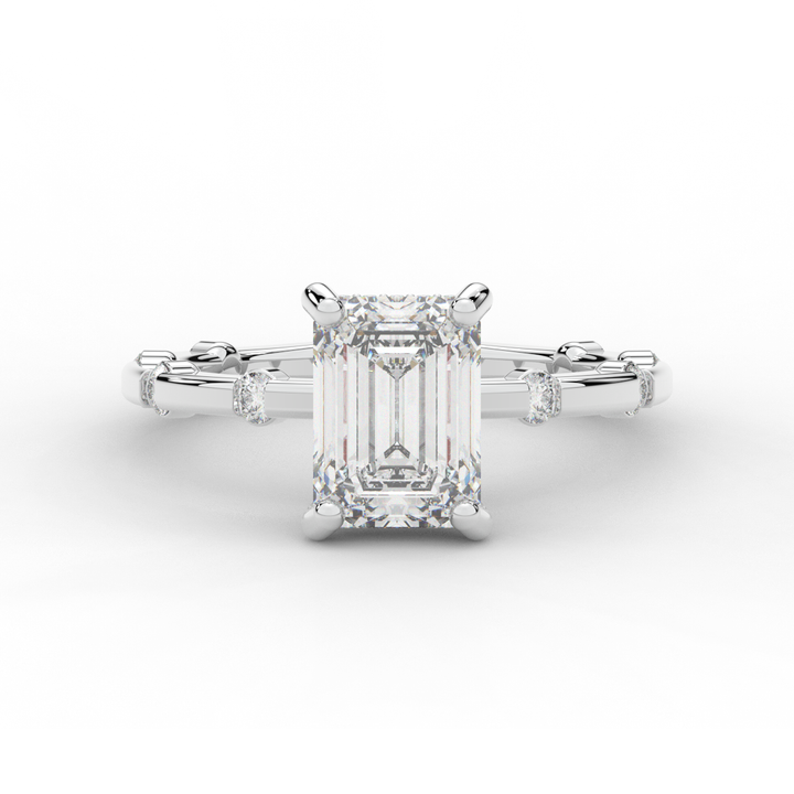 2.60CT.TW RADIANT LAB DIAMOND UNDERHALO SOLITAIRE ENGAGEMENT RING - Nazarelle