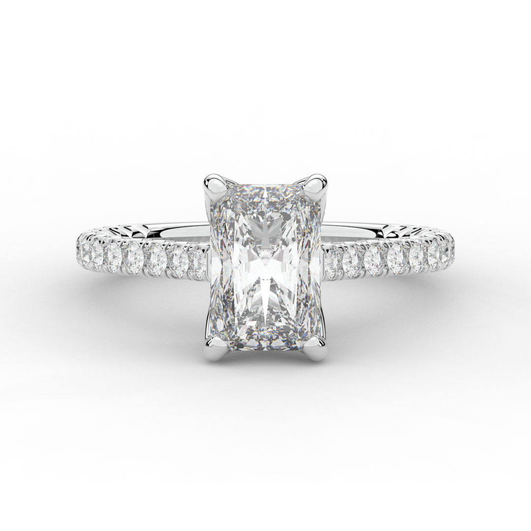 2.70CT.TW RADIANT LAB DIAMOND SOLITAIRE ENGAGEMENT RING - Nazarelle
