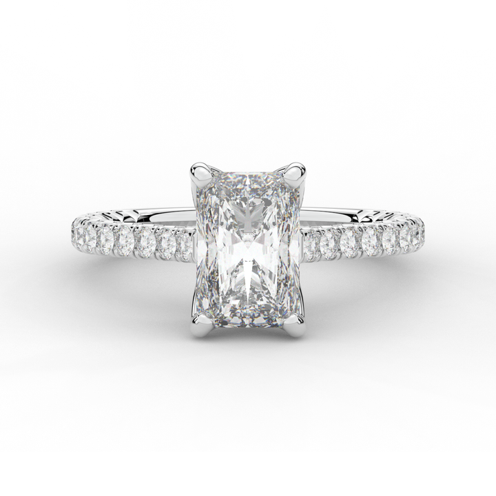 2.70CT.TW RADIANT LAB DIAMOND SOLITAIRE ENGAGEMENT RING - Nazarelle