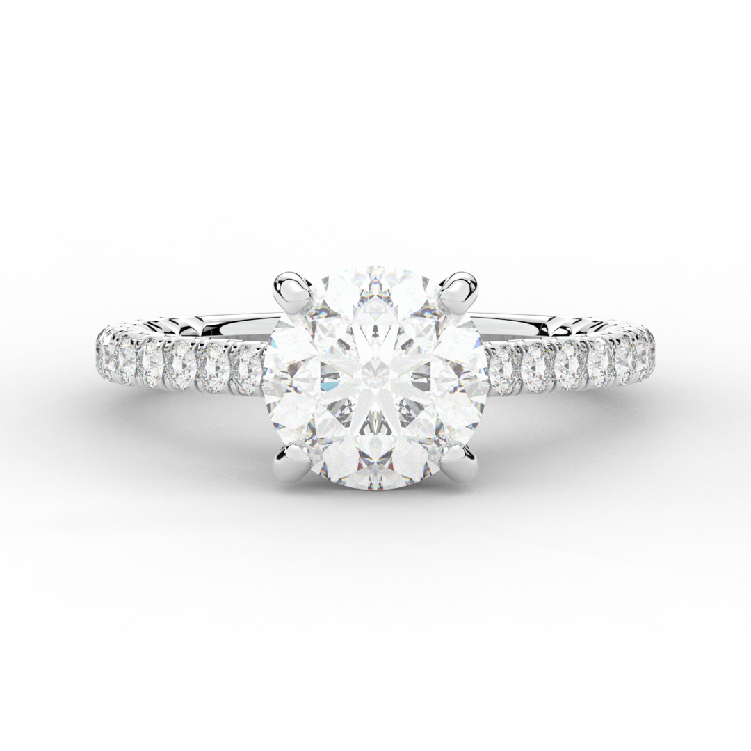 2.40CT.TW ROUND LAB DIAMOND ENGAGEMENT RING - Nazarelle