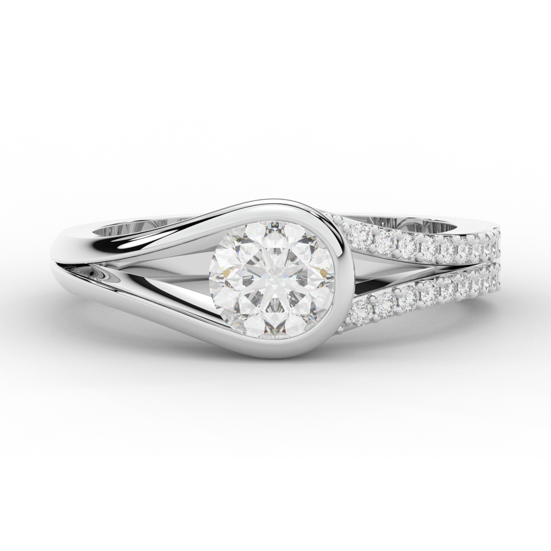 1.10CT.TW ROUND LAB DIAMOND SOLITAIRE ENGAGEMENT RING - Nazarelle