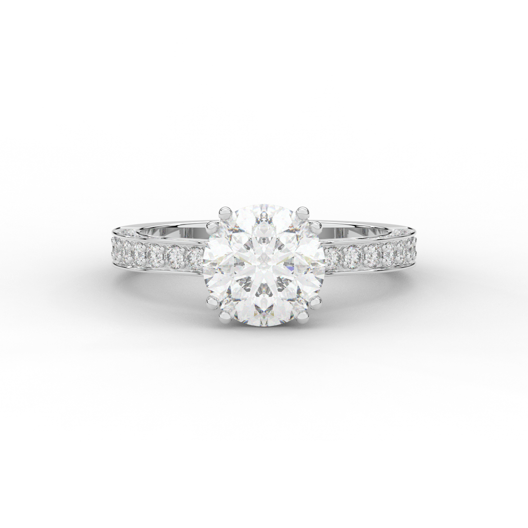 2.60CT.TW ROUND LAB DIAMOND SOLITAIRE ENGAGEMENT RING - Nazarelle