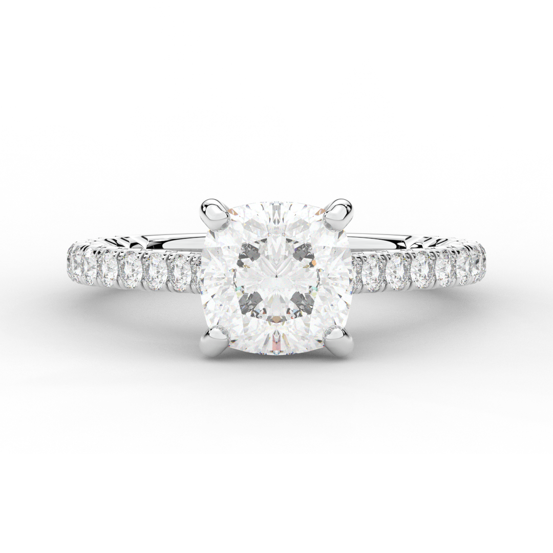 2.40CT.TW CUSHION LAB DIAMOND ENGAGEMENT RING - Nazarelle