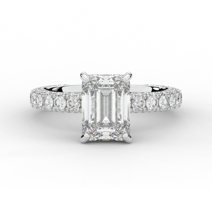 3.00CT.TW EMERALD CUT LAB DIAMOND ENGAGEMENT RING - Nazarelle