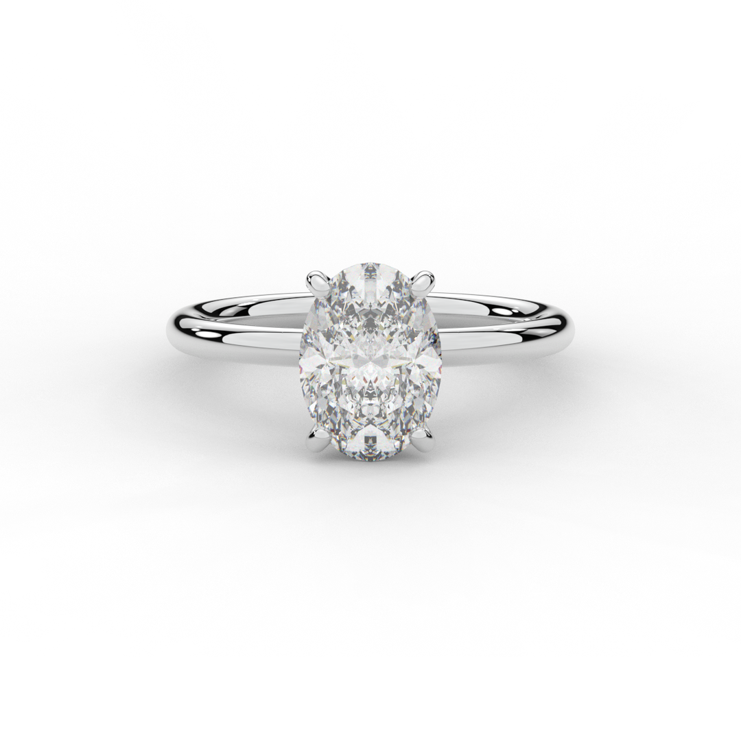 2.05CT.TW OVAL LAB DIAMOND SOLITAIRE ENGAGEMENT RING - Nazarelle