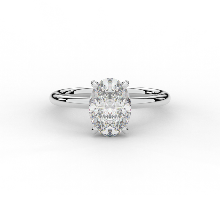 2.05CT.TW OVAL LAB DIAMOND SOLITAIRE ENGAGEMENT RING - Nazarelle